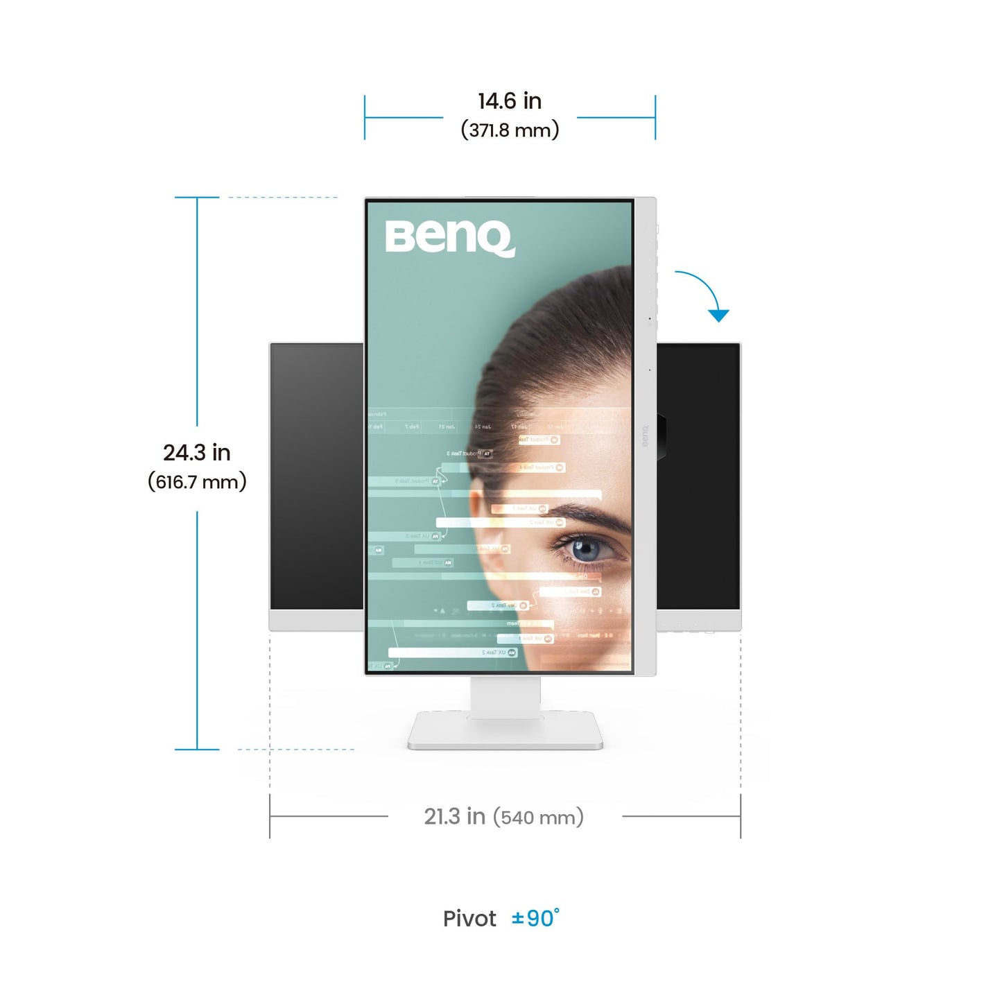 BenQ GW2490E 24 Inch Monitor, Gaming 100Hz, Full-HD, IPS, Eye-Care, HDMI, DP