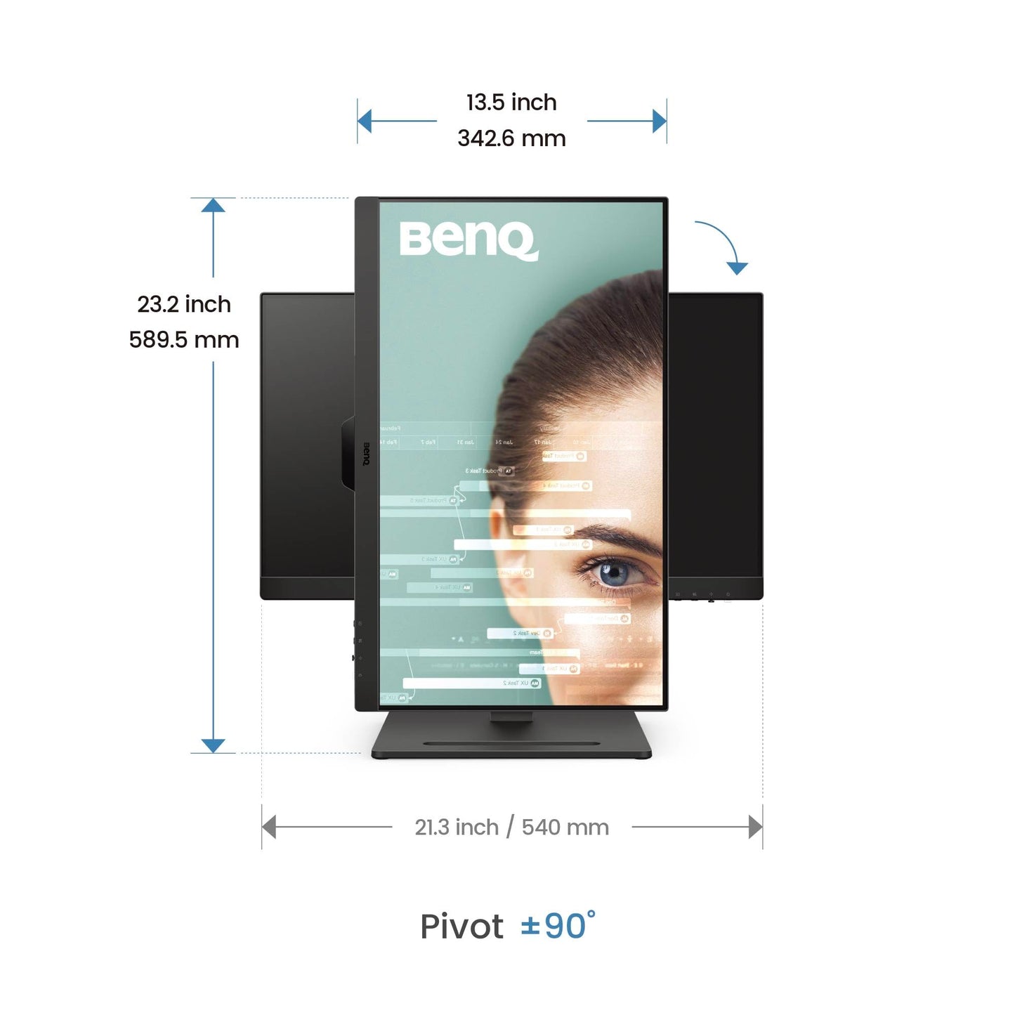 BenQ GW2490E 24 Inch Monitor, Gaming 100Hz, Full-HD, IPS, Eye-Care, HDMI, DP