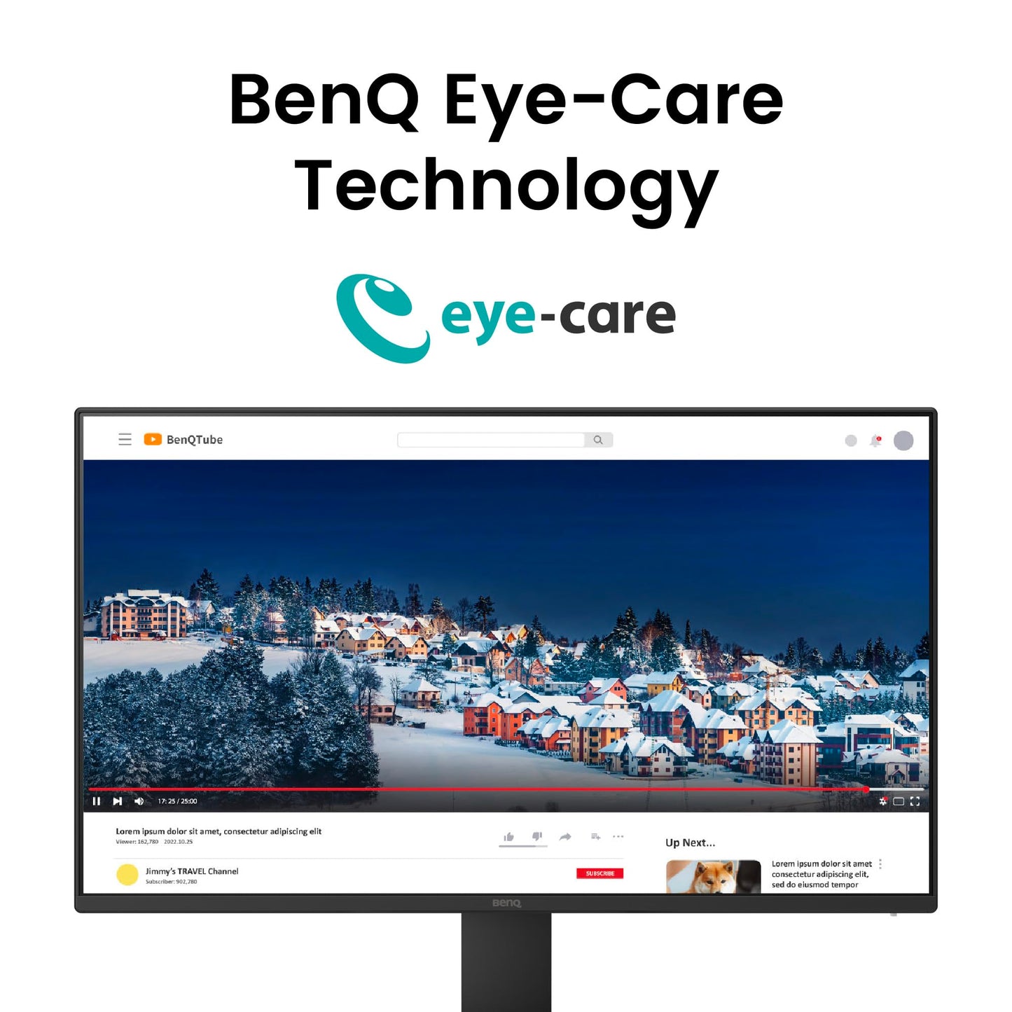 BenQ GW2490E 24 Inch Monitor, Gaming 100Hz, Full-HD, IPS, Eye-Care, HDMI, DP