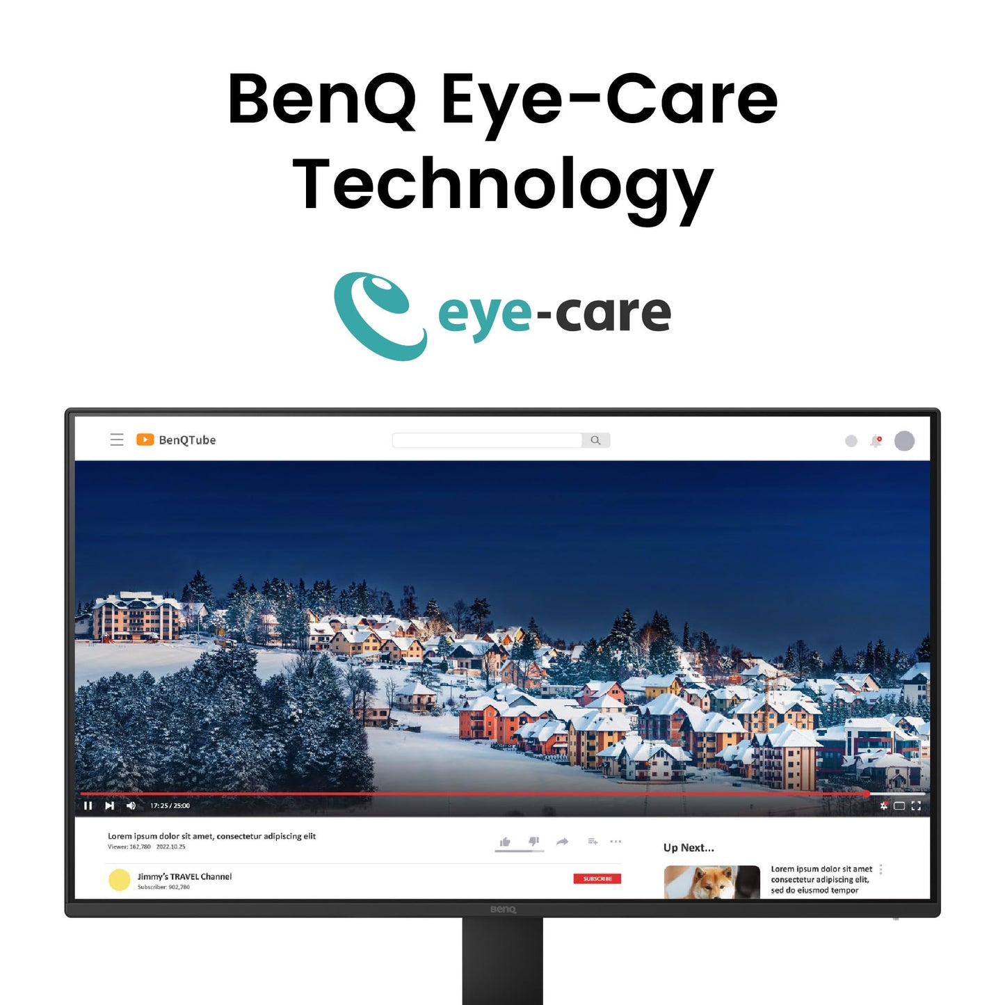 BenQ GW2490E 24 Inch Monitor, Gaming 100Hz, Full-HD, IPS, Eye-Care, HDMI, DP