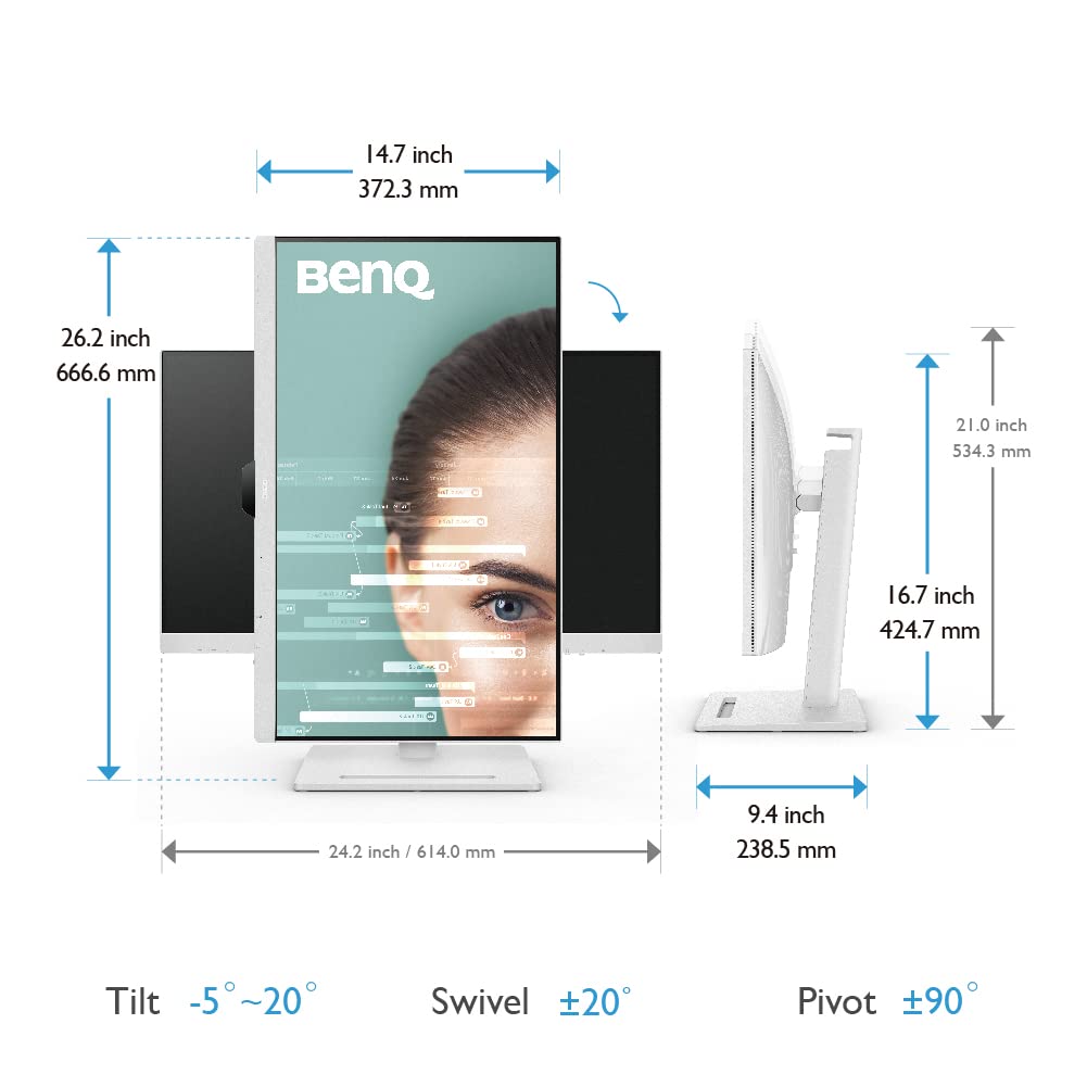 BenQ GW2490E 24 Inch Monitor, Gaming 100Hz, Full-HD, IPS, Eye-Care, HDMI, DP