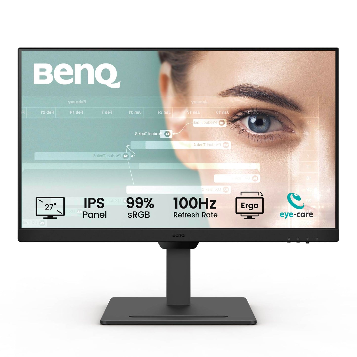 BenQ GW2490E 24 Inch Monitor, Gaming 100Hz, Full-HD, IPS, Eye-Care, HDMI, DP